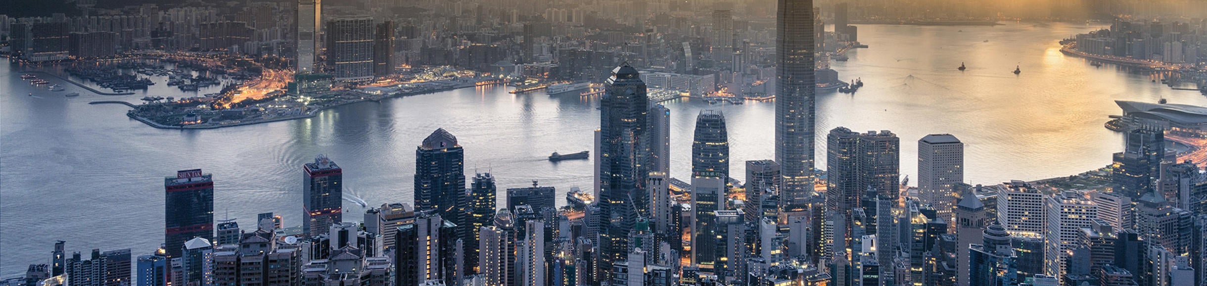 Aerial view of Hong Kong during the day